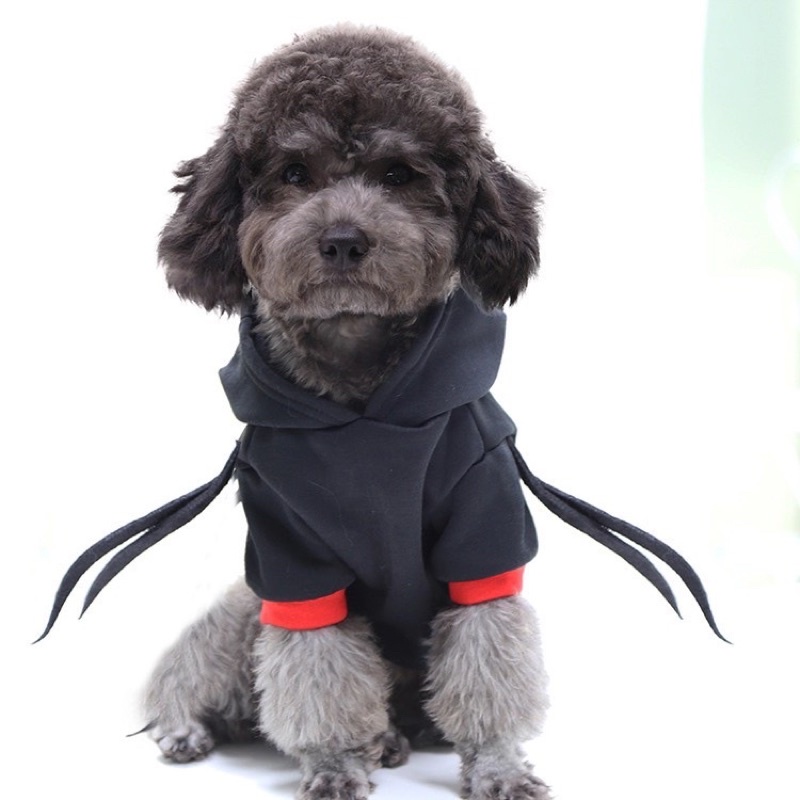 Áo siêu nhân nhện kèm mũ, áo Halloween siêu nhân nhện cho thú cưng, áo cho chó, áo cho mèo
