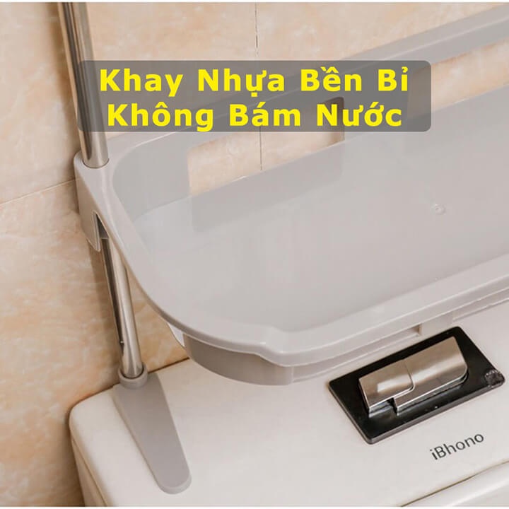 Kệ đựng đồ nhà tắm dán tường 3 tầng, kệ đa năng để trên bồn cầu nhà vệ sinh Toilet, để gia vị nhà bếp 3 tầng