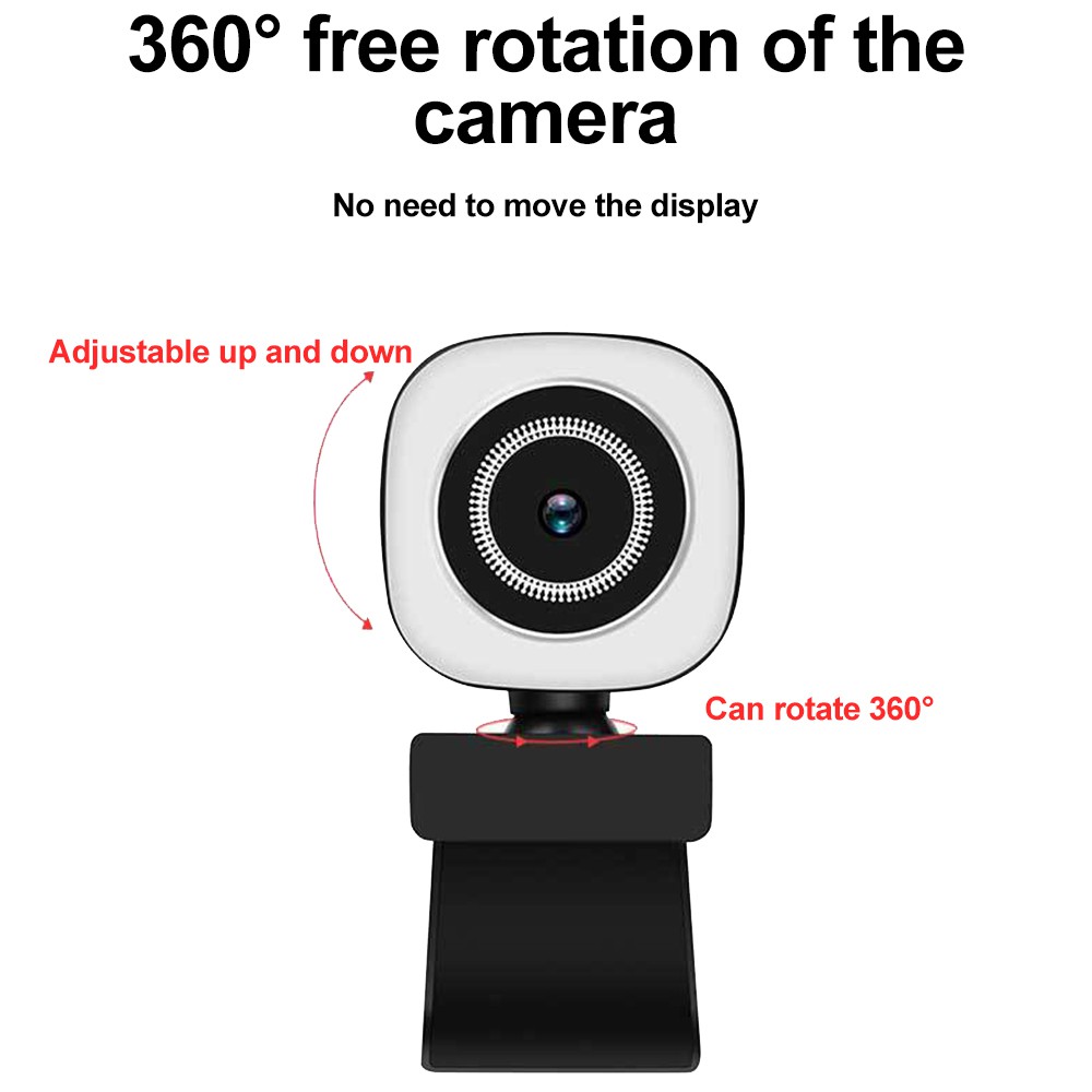 Webcam Usb 2k / 1080p Kèm Vòng Đèn Cho Máy Tính | BigBuy360 - bigbuy360.vn