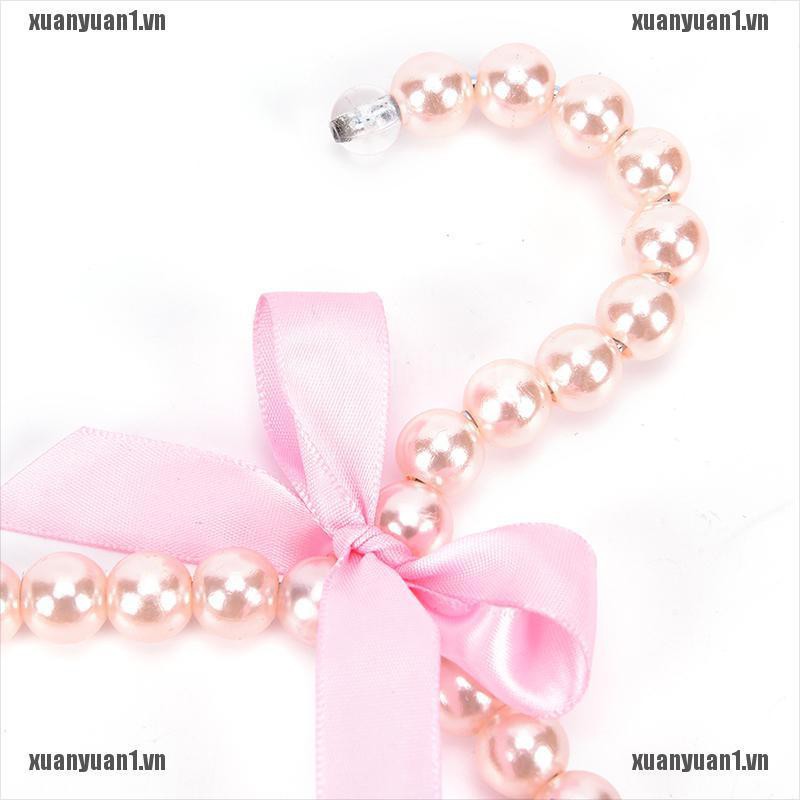 [XUANYUAN1] 1 Móc Treo Quần Áo Đính Ngọc Trai Và Nơ Cho Thú Cưng