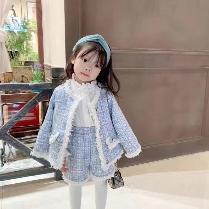 Sét dạ tweed bé gái cực sang chảnh