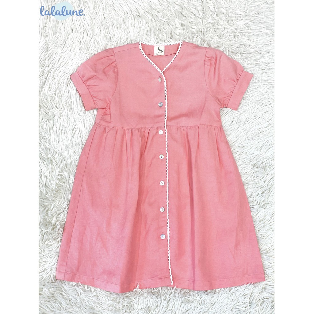 Đầm dài linen hồng long pink lalalune cho bé 2-7 tuổi