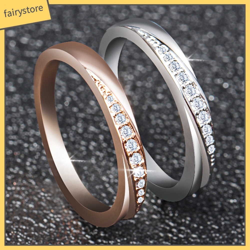 Nhẫn Đính Hôn Đính Đá Nhân Tạo Thời Trang Dành Cho Nữ