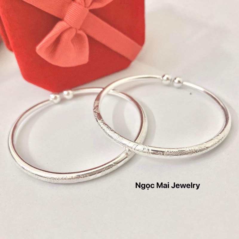 Vòng Cua bạc cho bé đeo tay hay chân đều xinh, Miễn phí khắc tên - Ngọc Mai Jewelry