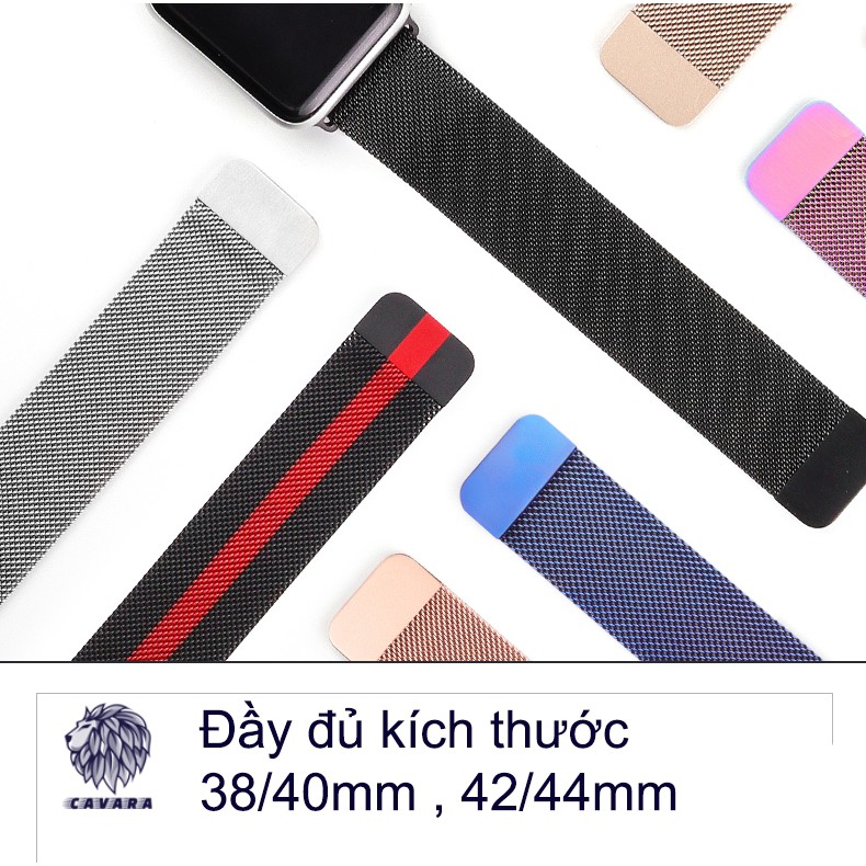 Dây đeo đồng hồ Milanese loop Apple Watch nam châm thép không gỉ đủ size 38-40 42-44