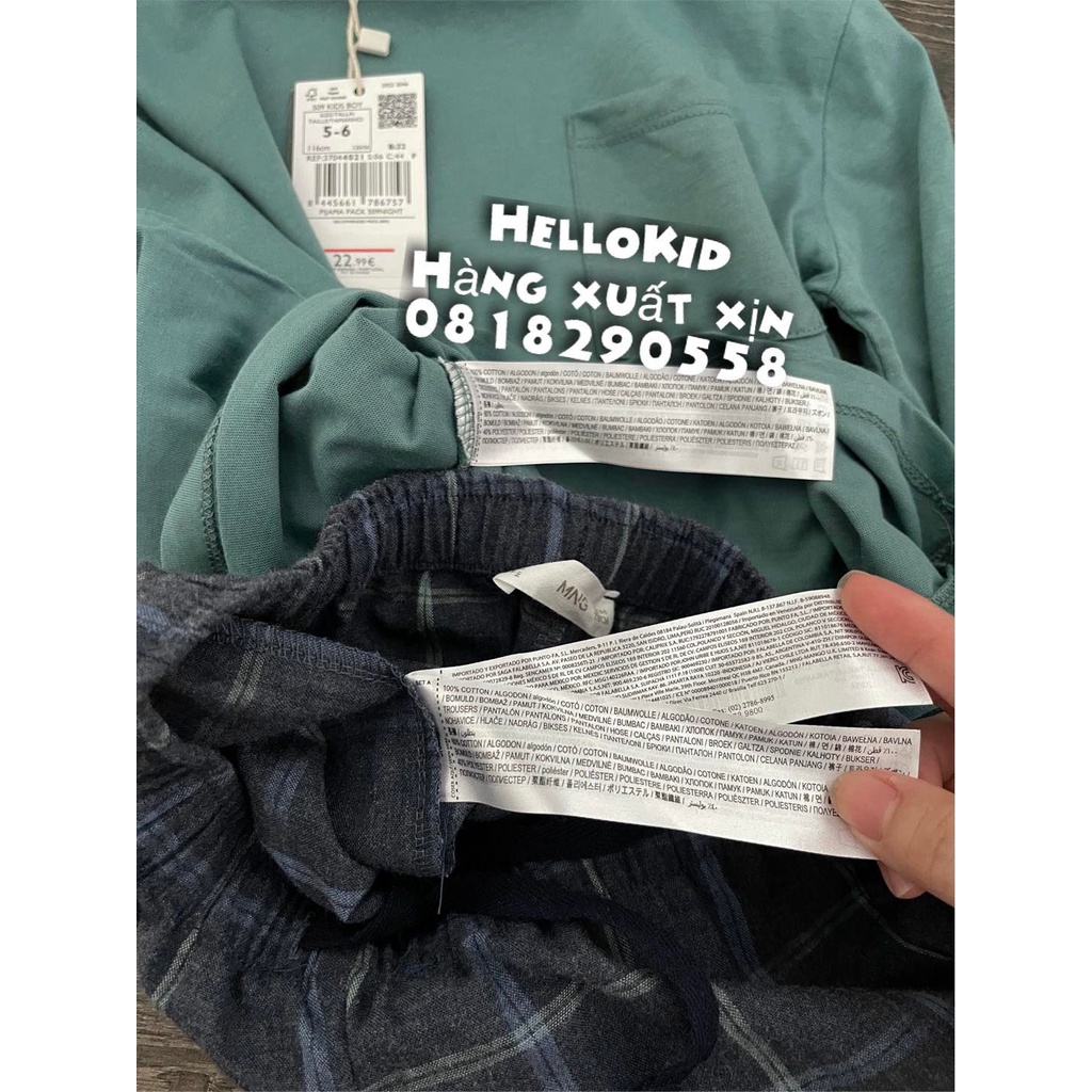 B339 - Bộ PJ quần kẻ MNG bé trai