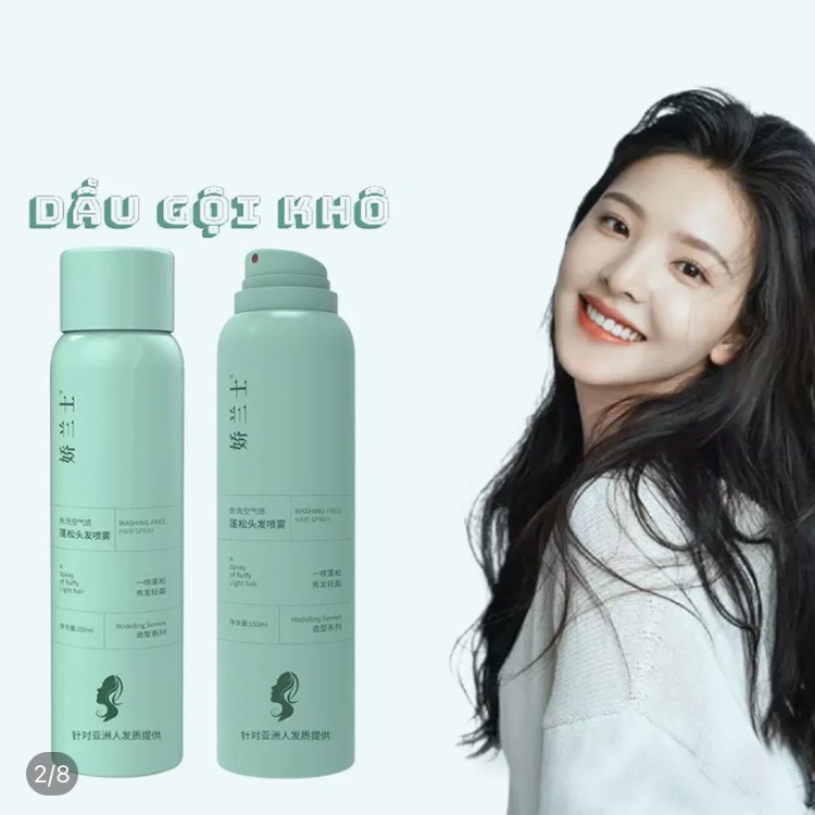 Dầu gội khô dạng xịt Spes, dầu gội đầu khô nữ không bết dính phồng tóc nội địa