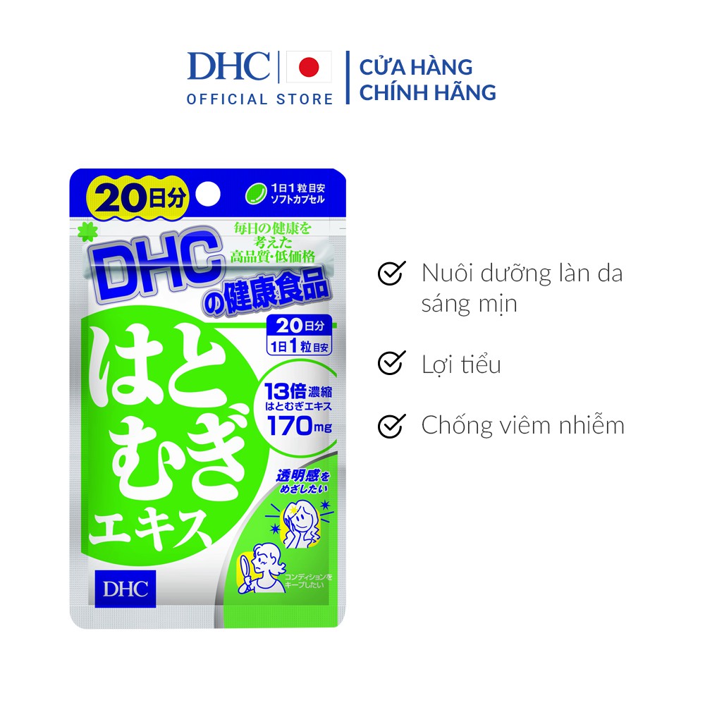 Viên uống Trắng da DHC Nhật Bản Adlay Extract 20 Ngày (20 Viên)