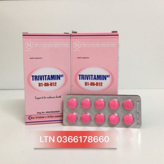 Vitamin 3B - Trivitamin B1-B6-B12 - Hộp 10 vỉ