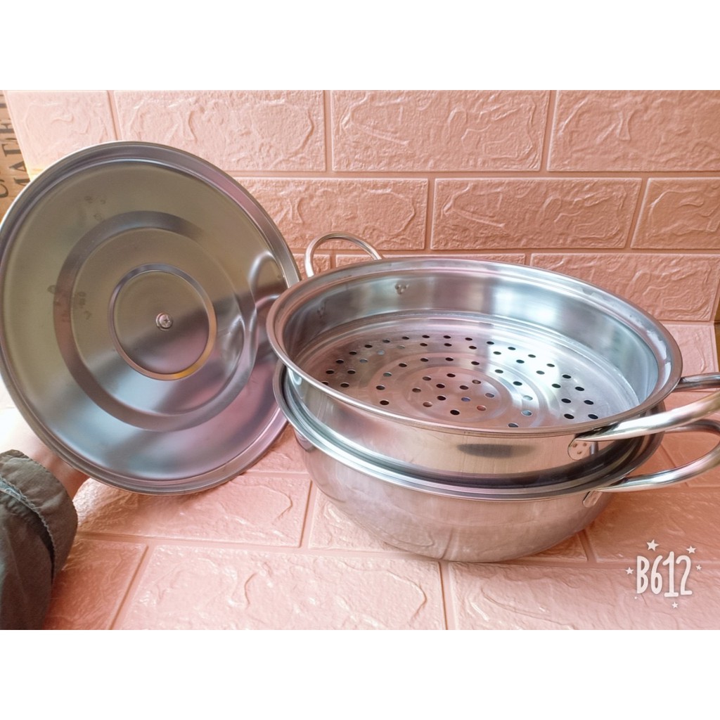 Nồi Hấp Kèm Xửng Hấp Inox 2 Tầng 28cm