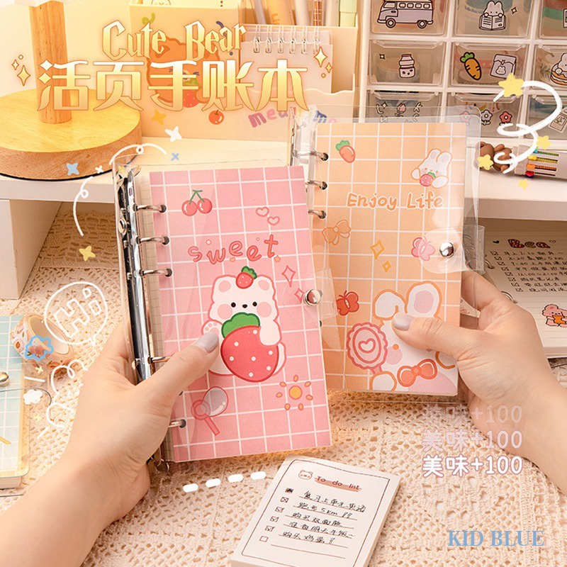 Sổ Tay Ghi Chú Bằng Kim Loại Họa Tiết Hoạt Hình Xinh Xắn Có Thể Tháo Rời Tiện Lợi