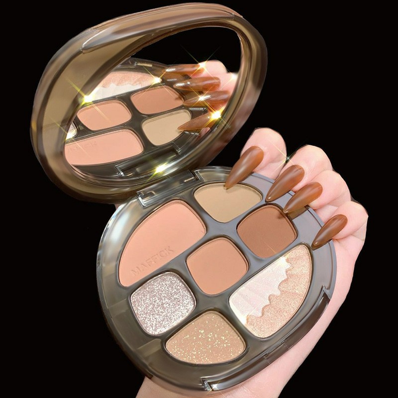 Bảng phấn mắt mai rùa hổ phách MAFFICK 8 màu kèm highlight phấn má MAFI20 | BigBuy360 - bigbuy360.vn