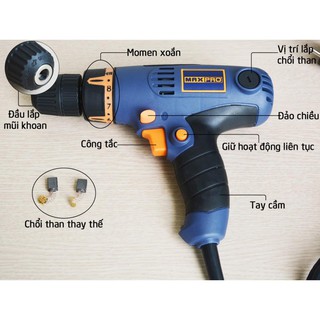 Máy khoan đầu cặp maxpro mped320vuf 10mm