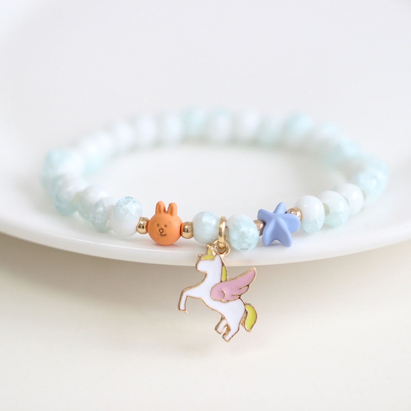 Vòng tay ngọc trai và gốm phối mặt hình động vật / sao biển / lọ / mặt cười dễ thương thời trang cho nữ