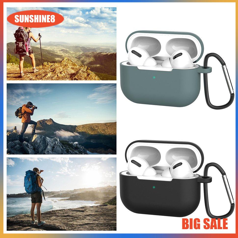 【SUN】For AIRPOD Pro Case Cover With Keychain Full Protective Rubber Skin Accessory