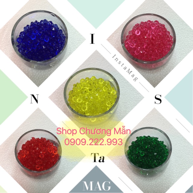 100G Chuỗi Hạt Pha Lê Nhựa Dĩa Bay 6mm Giá Sỉ
