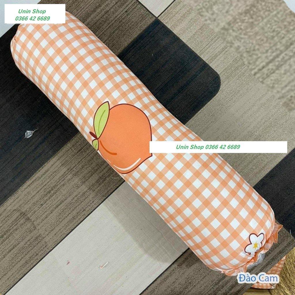 (Giá xưởng) Áo gối ôm, vỏ gối ôm loại to, bao gối dài poly cotton 30x100cm mẫu ĐÀO KẺ CAM loại đẹp ( được chọn mẫu)