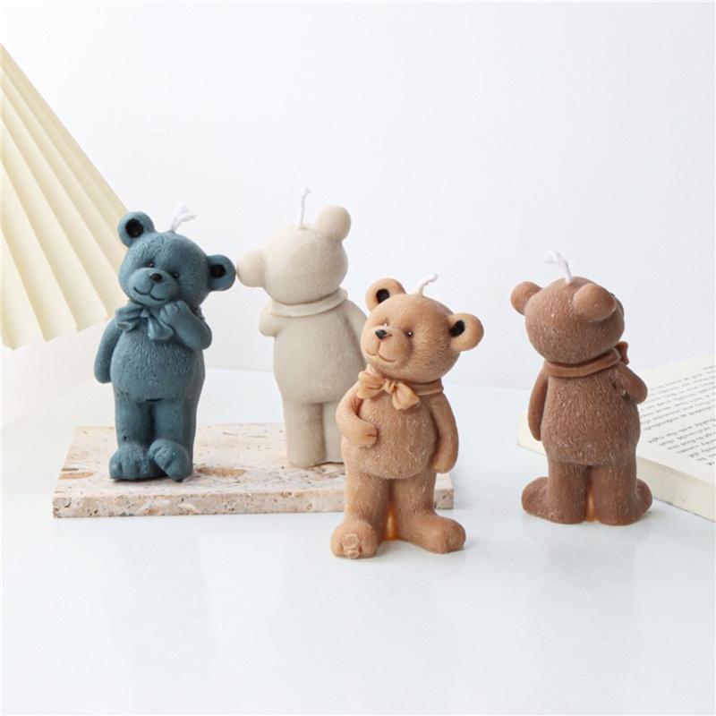 Khuôn Silicone Làm Nến Thơm Trang Trí Hình Gấu Siêu Đáng Yêu