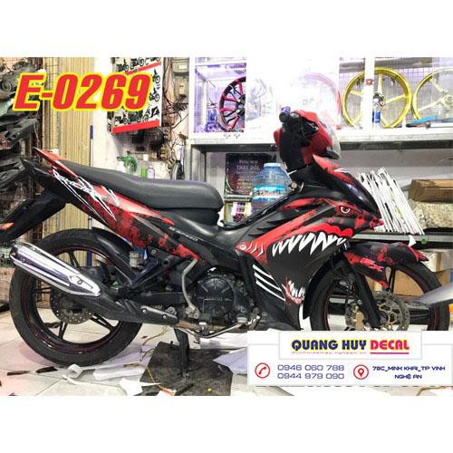 Tem trùm exciter 135 cá mập đỏ đen shark, độ team decal xe ex dán đời 2011-2014