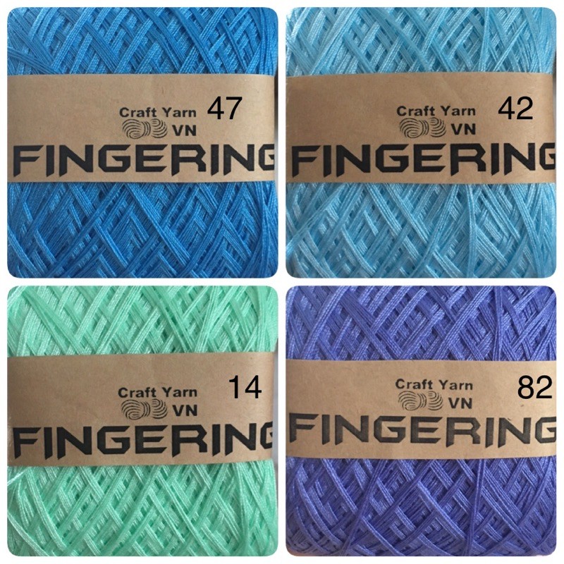 Sợi Fingering cotton Nhật bóng chập 4