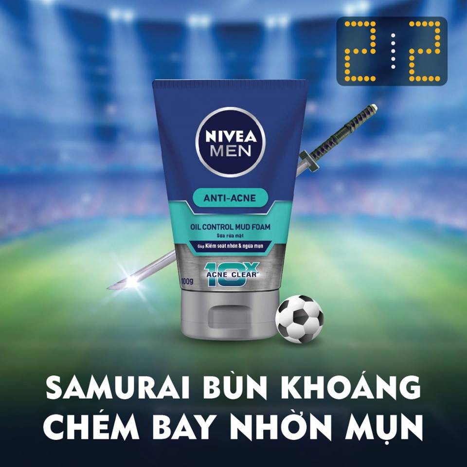 Sữa Rửa Mặt Nivea Men Detox Mud Kiểm Soát Nhờ Và Ngừa Mụn 100g