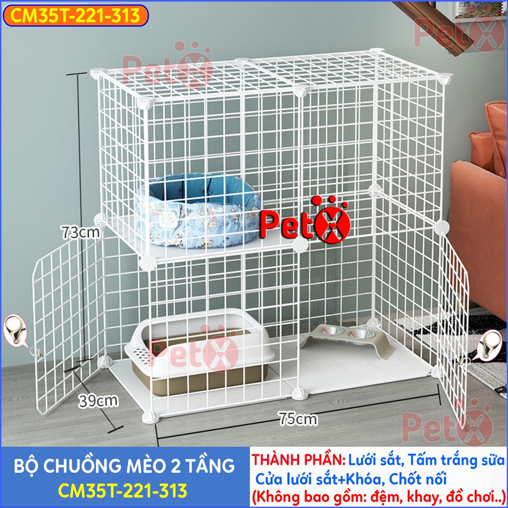 Chuồng mèo lưới sắt sơn tĩnh điện 2-3 tầng