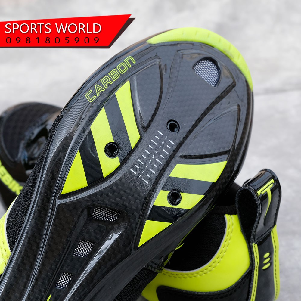 Giày can đế CARBON dòng TRIATHLON  SIDEBIKE SD-016 green