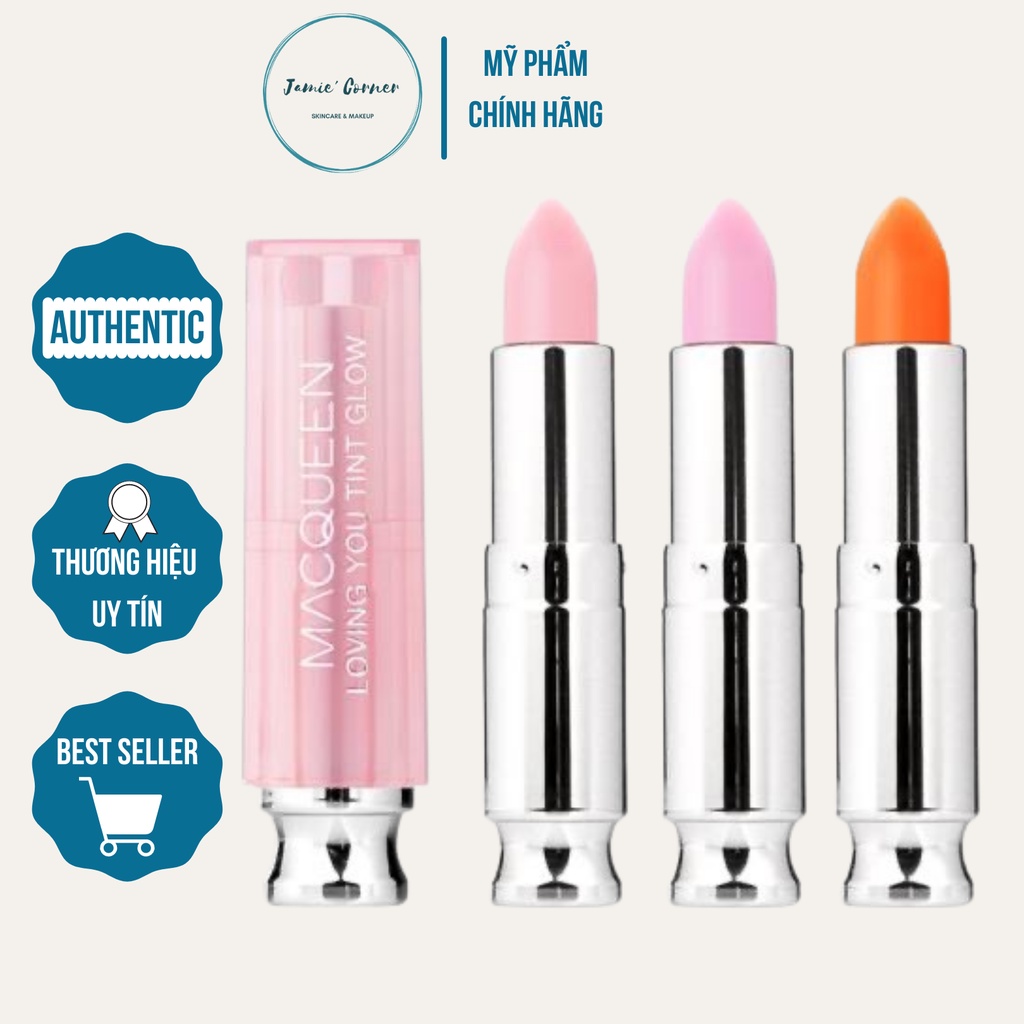 Son dưỡng môi lên màu nhẹ nhàng tươi tắn Macqueen Newyork Loving You Tint Glow Lipstick Newyorker 3.5g