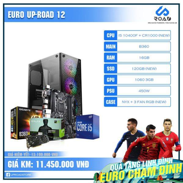 [QUÀ TẶNG LINH ĐÌNH – EURO CHẠM ĐỈNH] Bộ PC Gaming I5 9400F B360 Ram 16GB SSD 120 Nguồn 450W VGA 1060 Tản CR1000