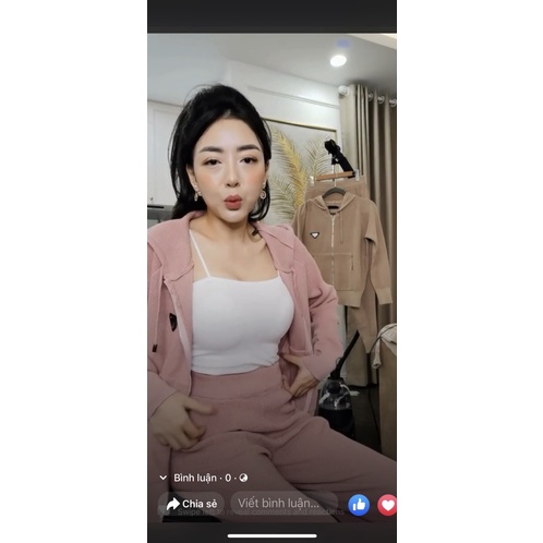 Áo hai dây thun tăm dày dăn có mút ngực hàng loại 1