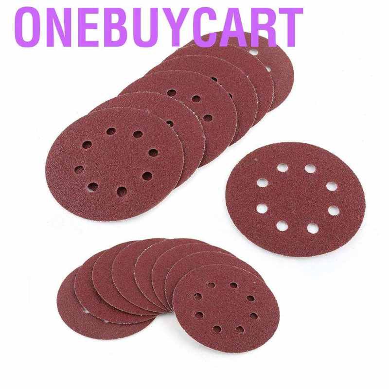 Set 100 Tấm Giấy Nhám 8 Lỗ 5 &quot;60 / 80 / 100 / 120 / 240 Grit