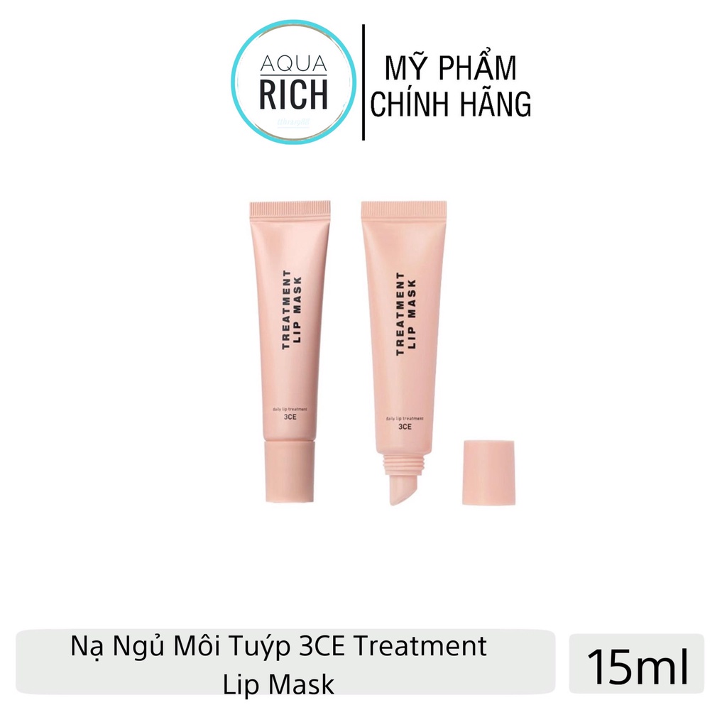 Mặt Nạ Ngủ Môi 3ce Treatment Lip Mask 15ml - Dạng Tuýp Hồng