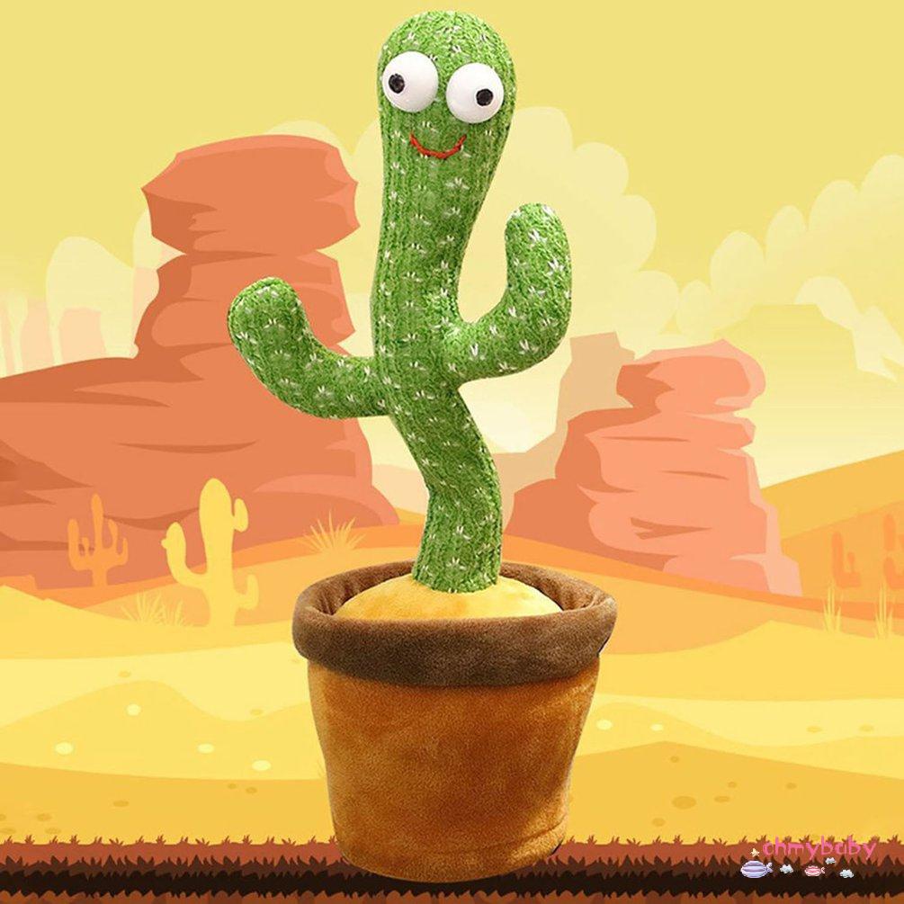 【OMB】 Adorable Talking Toy Dance Cactus Doll Glow Wriggle Dancing Cactus Toy