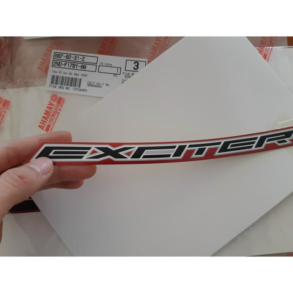 Tem chữ &quot;Exciter&quot; zin chính hãng Yamaha Đen - Đỏ
