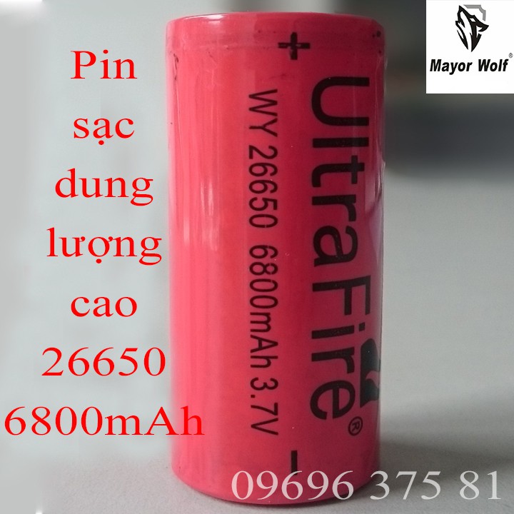 Pin sạc dung lượng cao 26650 3.7V 6800mAh