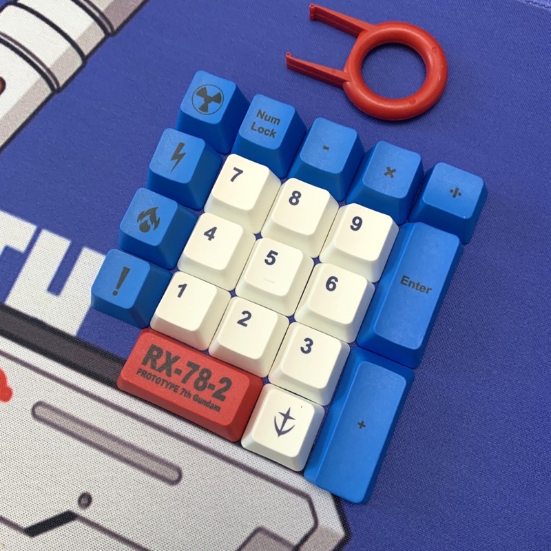 Keycap Gundam Original nhựa PBT cao cấp, Profile OEM, in Dye Sub 123 Nút