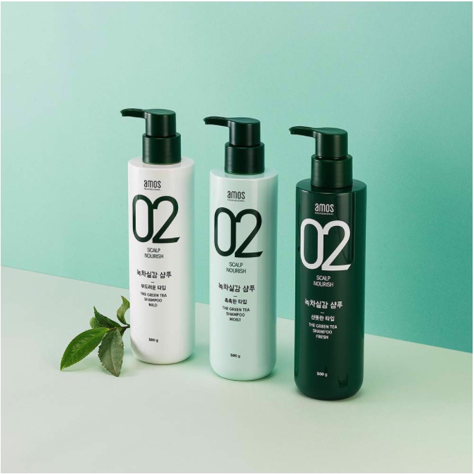 Dầu Gội Trà Xanh Chống Rụng Tóc Cho Da Đầu Dầu AMOS PROFESSIONAL The Greentea Shampoo Fresh Gomimall