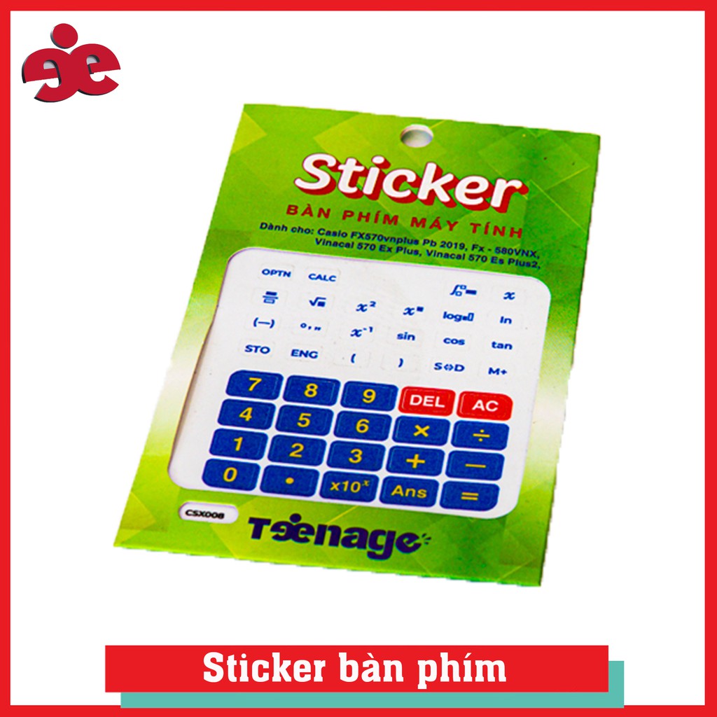 Sticker decal bàn phím máy tính  Casio fx 580vn x, Vinacal 570esplus 2  CSX008