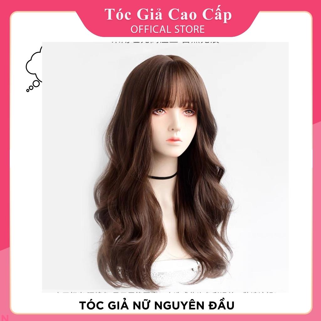 Tóc giả xoăn dài FREESHIP tóc nguyên đầu xoăn dài tự nhiên- mã BHT8263