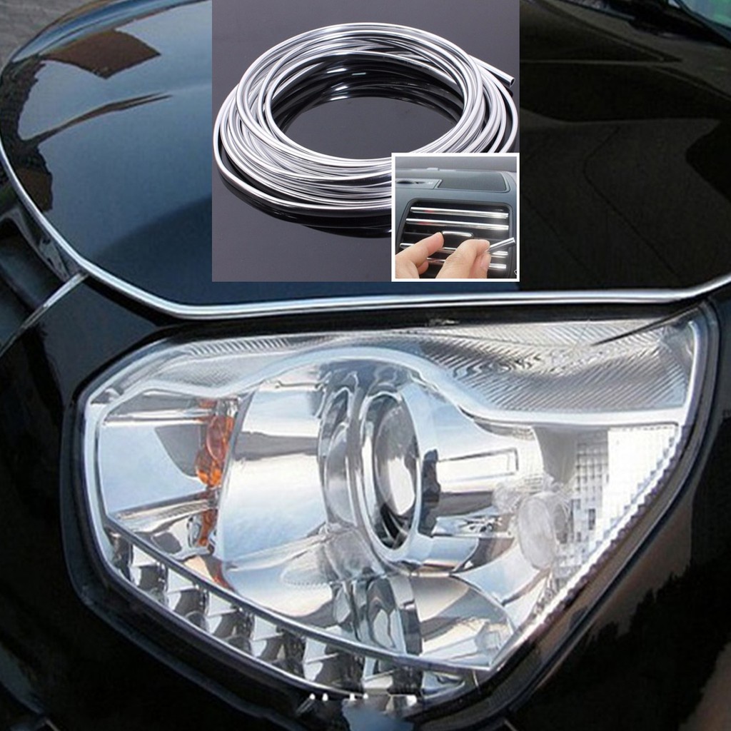 Nẹp viền chữ u mạ crom trang trí ô tô