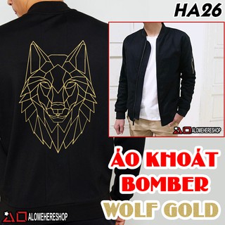Áo Khoác Bomber Kaki Sói Xám Jacket Bomber Wolf - Animal Collection Unisex (Clip)