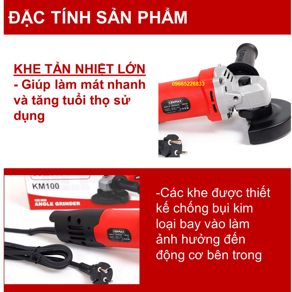 Máy mài | Máy mài góc Kenmax | Công suất 850W chống nóng