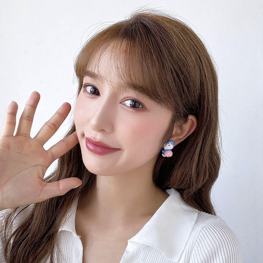 Bông Tai Hoạt Hình Kiểu Hàn Quốc Bất Đối Xứng Hình Chuột Mickey / Cậu Bé Bút Chì