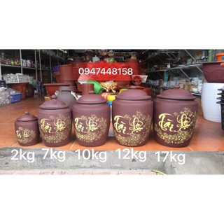 Hũ gạo phong thuỷ cao cấp Bát Tràng