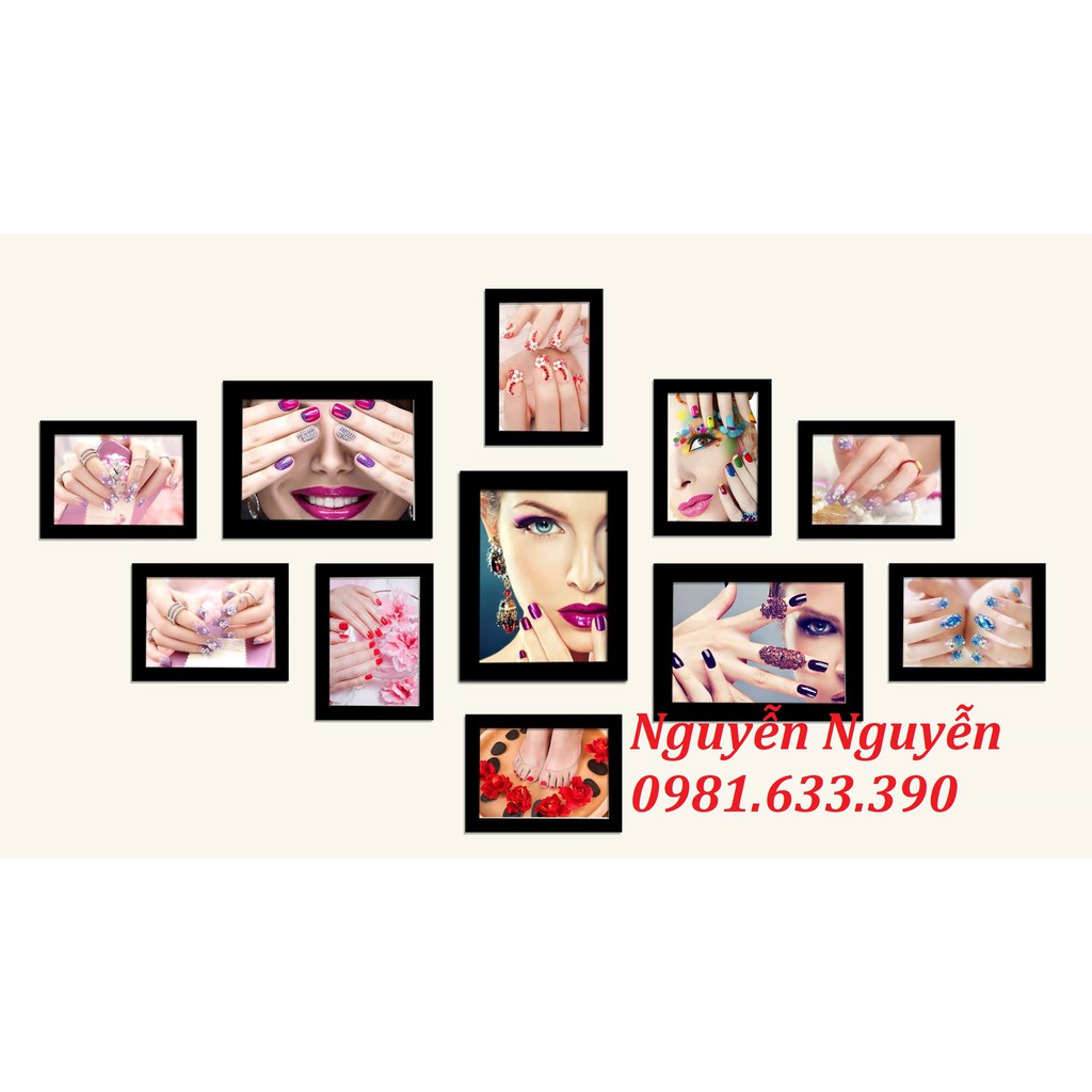 Bộ 11 tranh Spa, Nail, Phun xăm