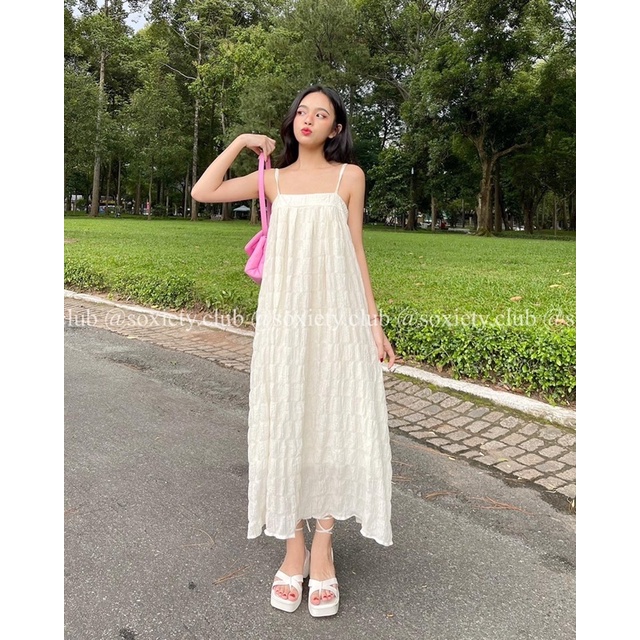 Đầm 2 dây Baby Doll dài xinh xắn, nhí nhảnh dễ thương phù hợp mùa hè 💕 D07