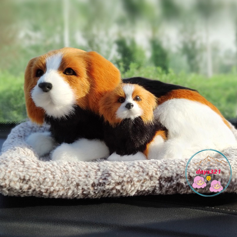 Mẹ con Thú bông GIỐNG THẬT 99% chó mèo sói gấu lõi than hoạt tính lọc không khí khử mùi trang trí xe hơi ô