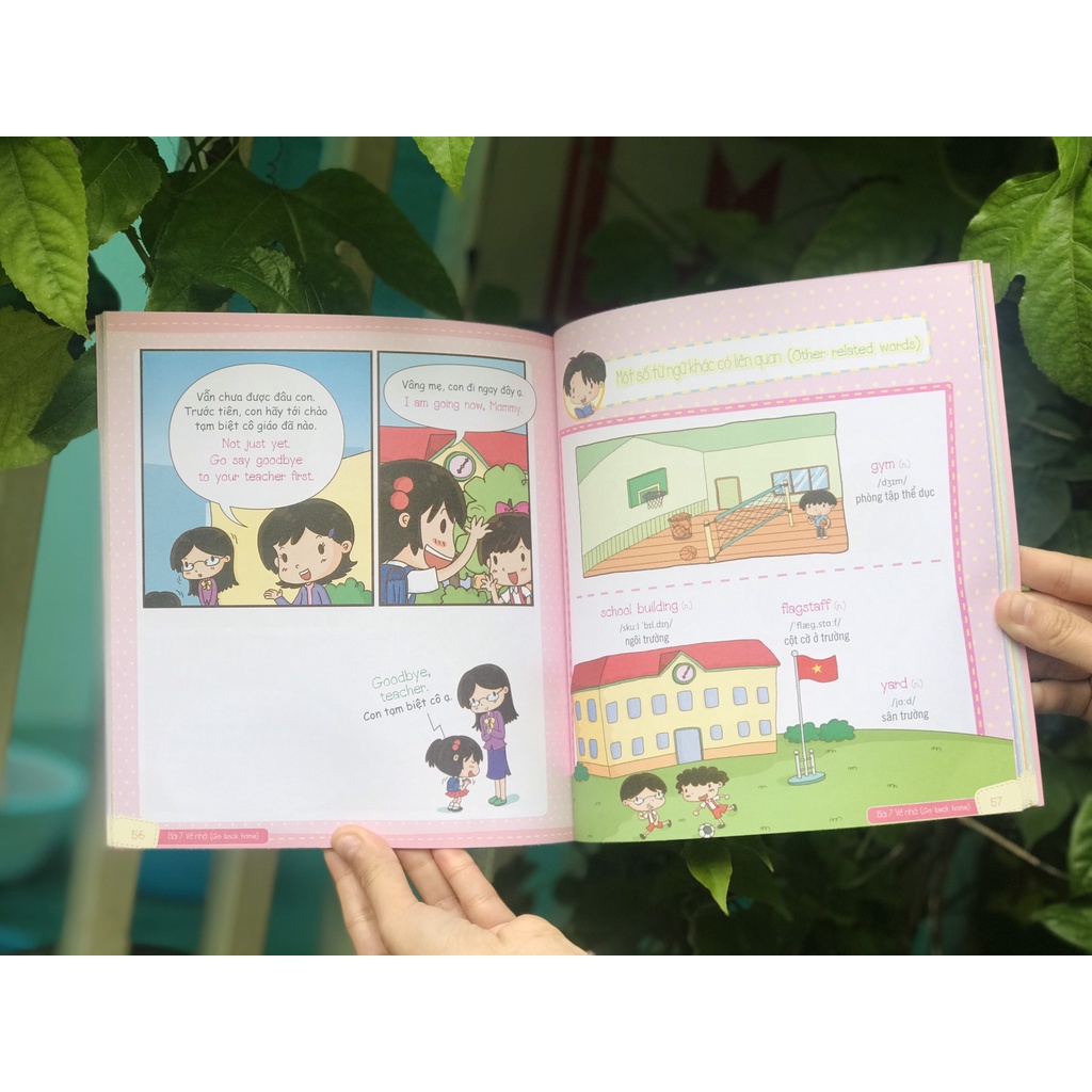 Sách - Combo Tiếng Anh giao tiếp cho trẻ em 3 cuốn Nếp sinh hoạt hằng ngày Các hoạt động trong gia đình Ngoài trời