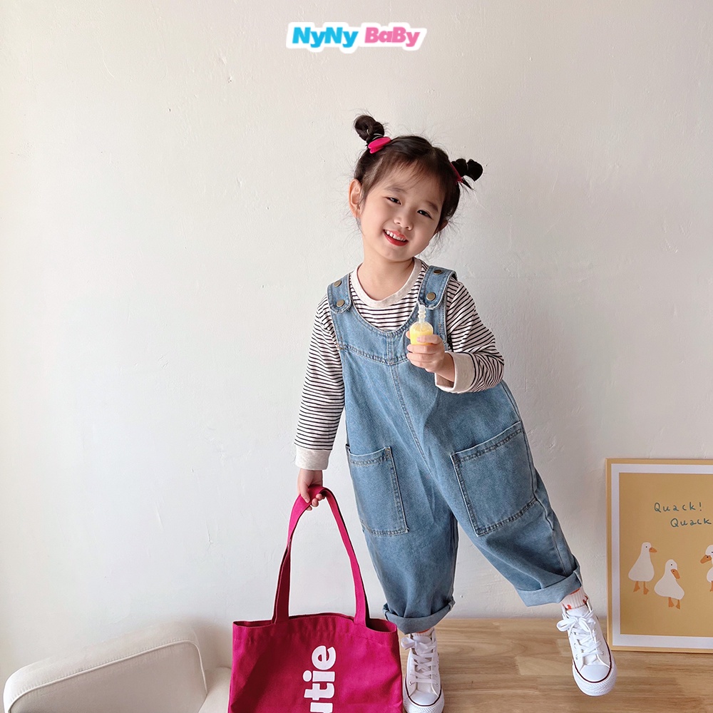 Yếm Jean Form Rộng Cho Bé Trai Bé Gái Nyny Baby Yếm Bò Dài  Vải Mềm Loại 1 Phong Cách Hàn Cho Bé Từ 1-7 Tuổi