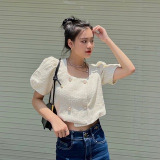 Áo Kiểu Bố Tay Phồng TH-183